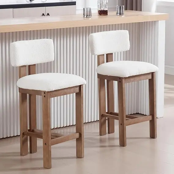 26" Counter Stools, Set of 2, Modern Farmhouse Linen