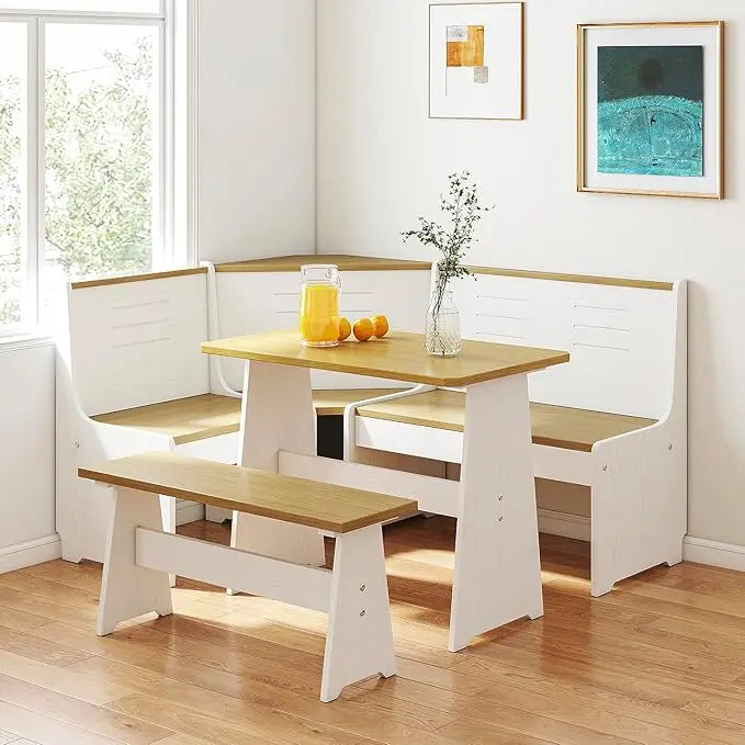 Breakfast Nook L Shape Dining Set Black Space Saving Family