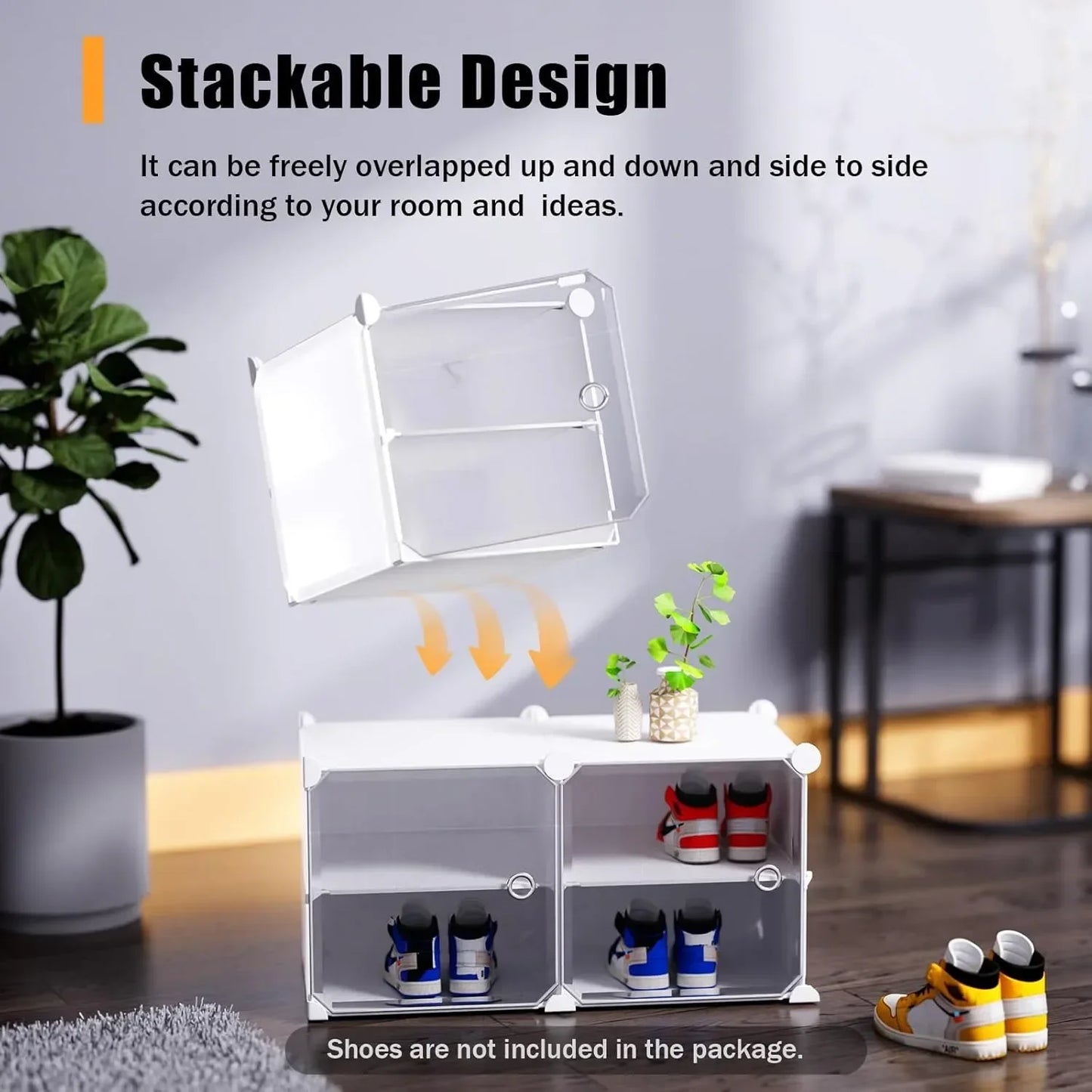96 Pair Shoe Rack Organizer 12 Tier With Door White