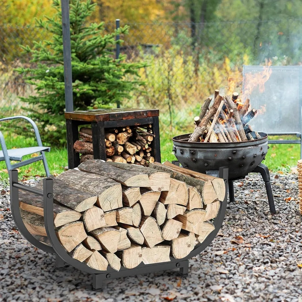 30" Firewood Rack, Outdoor, Rustproof Log Holder/Organizer