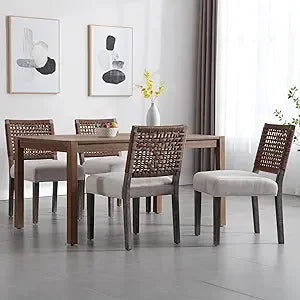 Mid Century Modern Dining Chairs Set Of 4 With Fabric