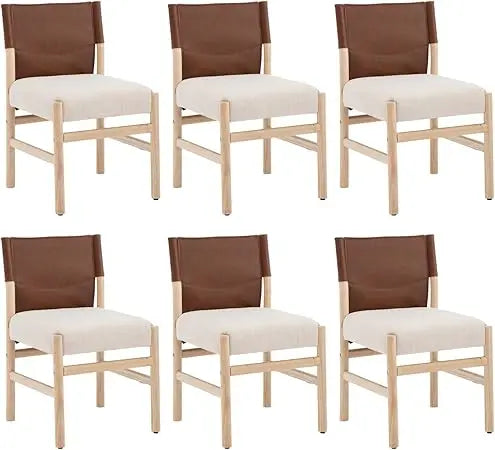 Modern Farmhouse Dining Chairs Set Of 6 Upholstered Leather