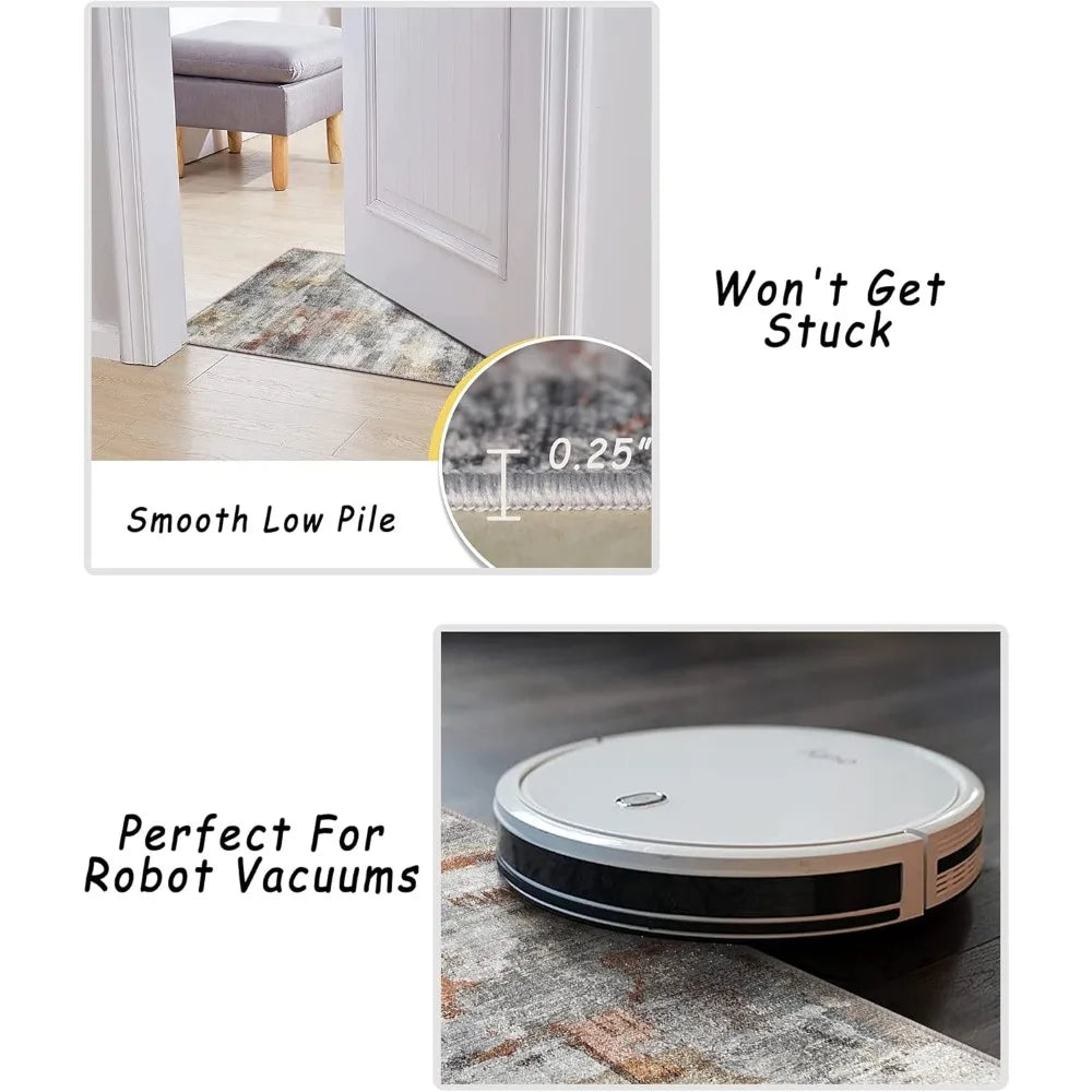 Ultra Soft Washable Area Rug 6x9 Non Slip Stain Resistant