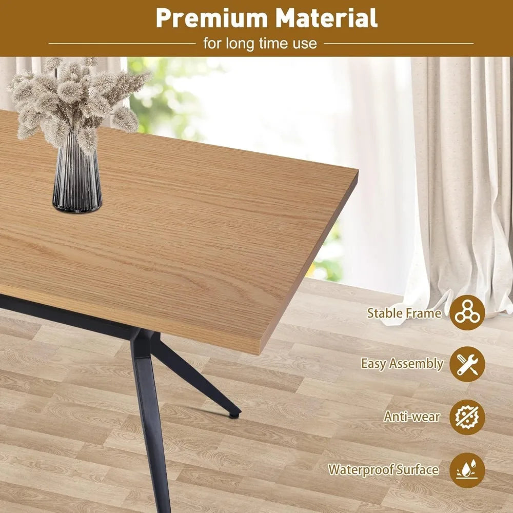 48" X 30" Engineered Wood Top Dining Table With Metal Legs