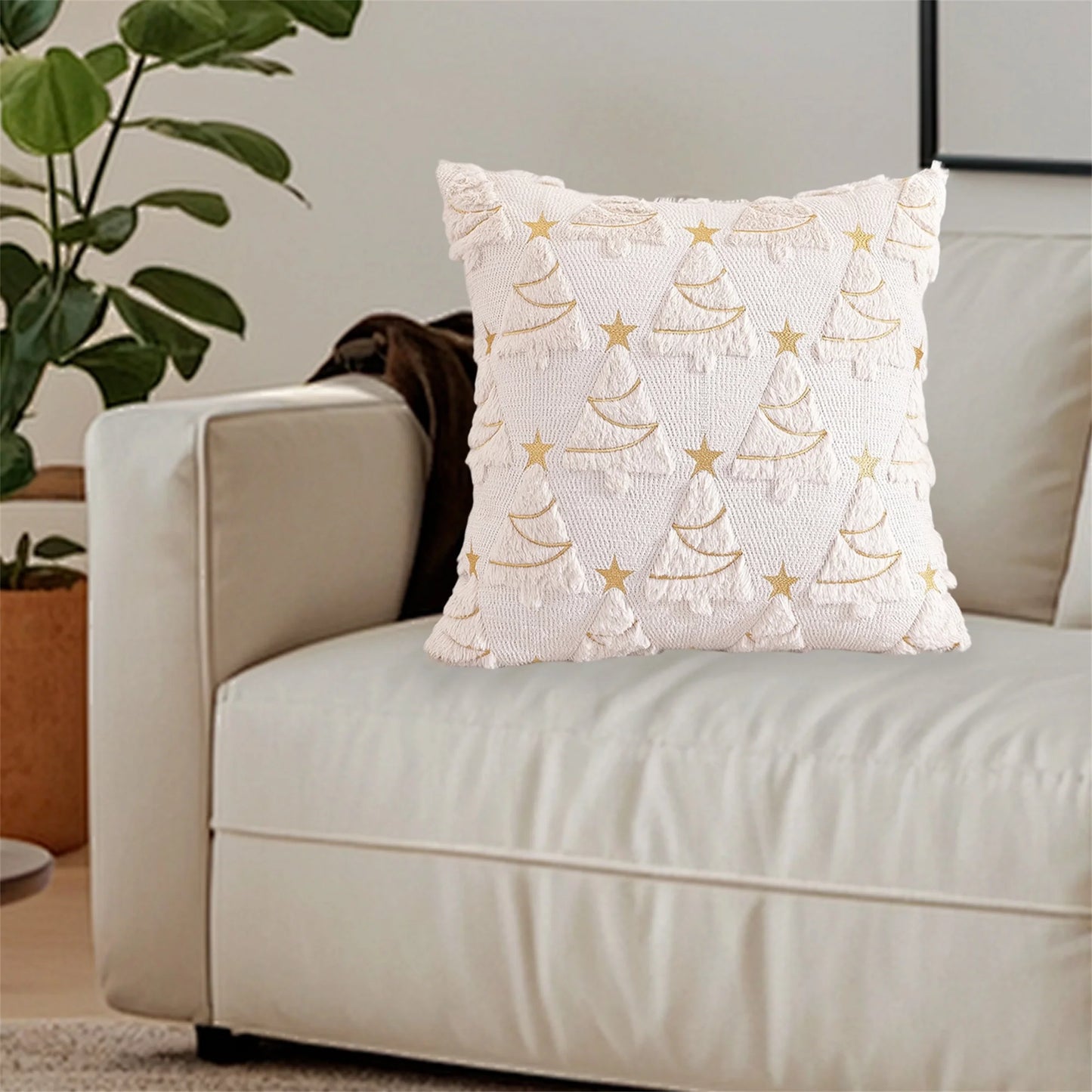 Snowflake Reindeer Christmas Pillow Covers Decorative Winter Home Decor