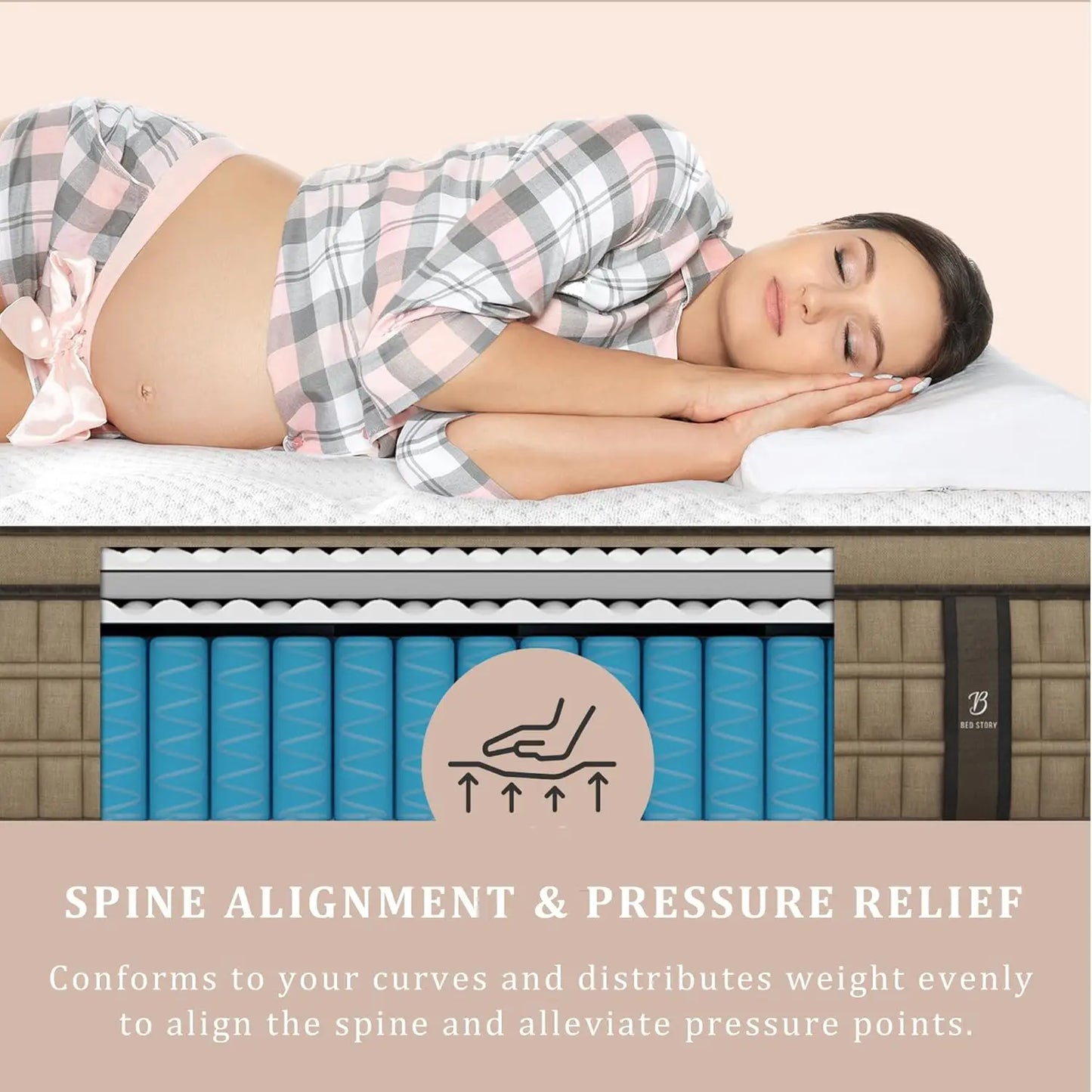 BedStory 12" Hybrid Gel Memory Foam Mattress, Full/Queen/King