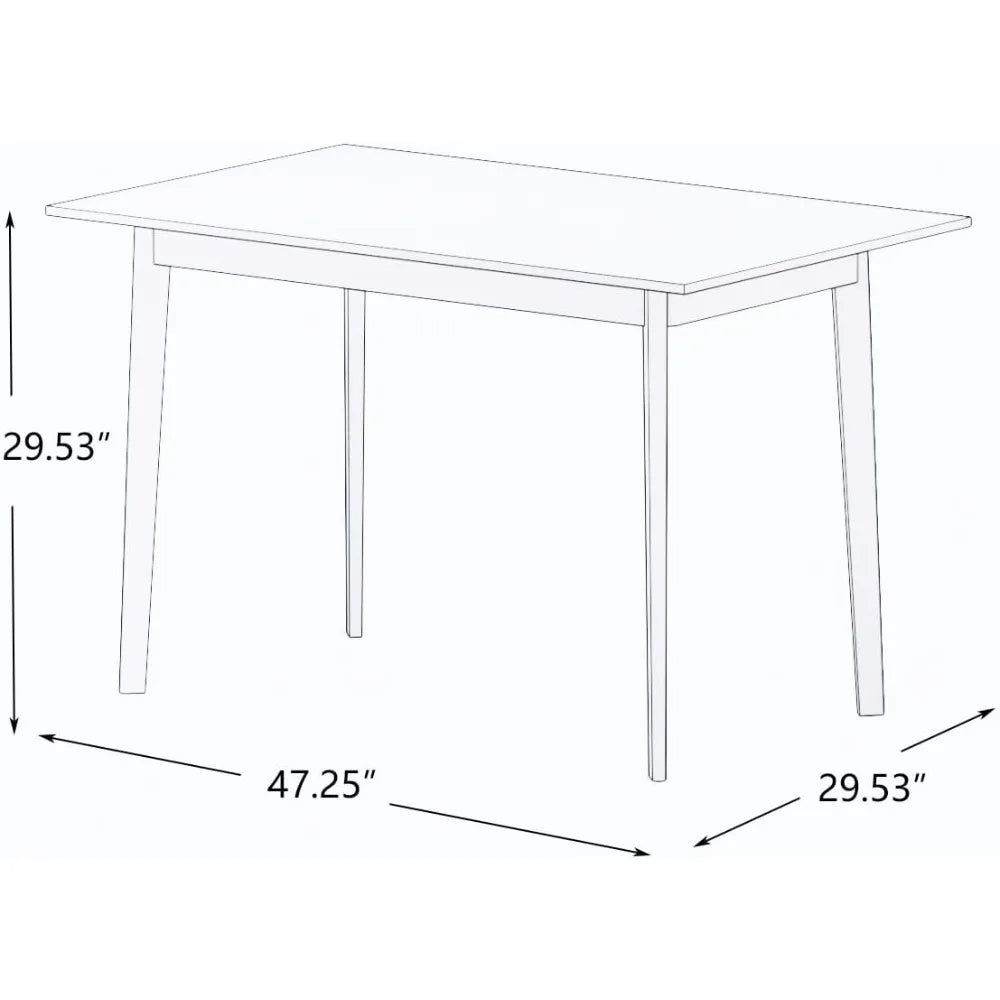 White Wood Dining Table Modern Rectangular Kitchen Table