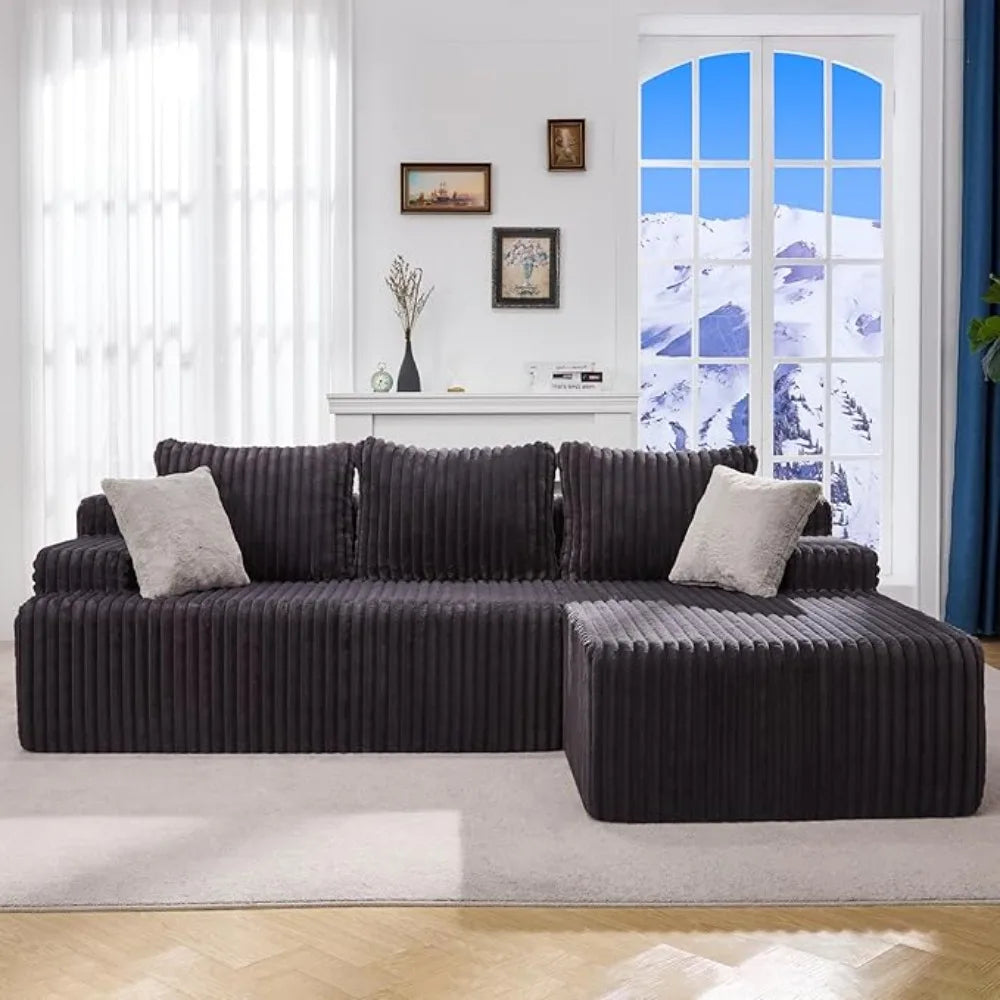 Modular L Shaped 3 Seat Sectional With Memory Foam Storage