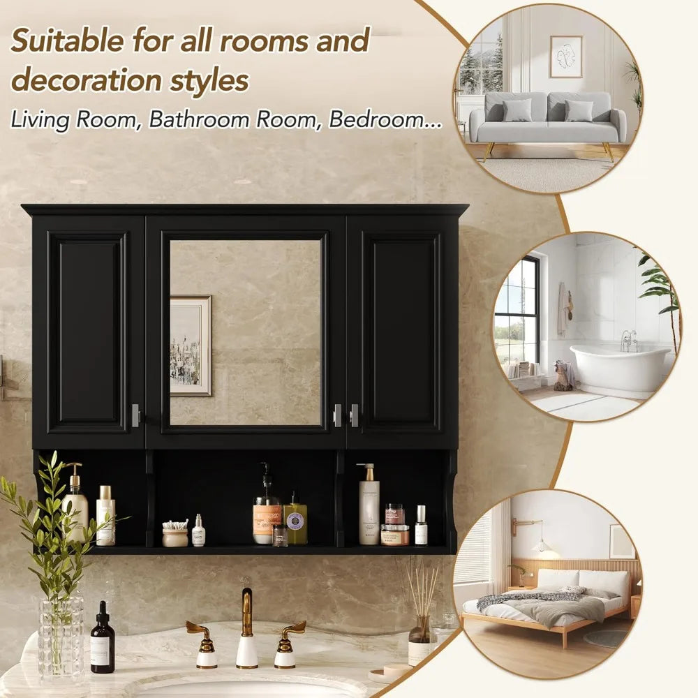 Wall Mounted Medicine Cabinet With Adjustable Shelves Door