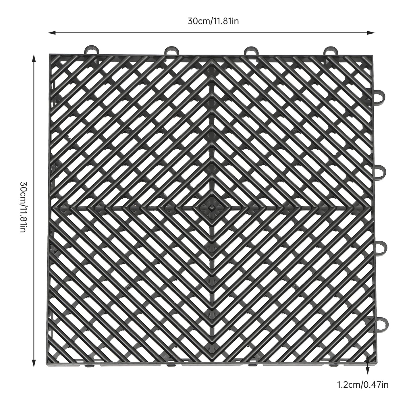 55 Pcs Black Interlocking Drainage Tiles 12x12 Non Slip Deck