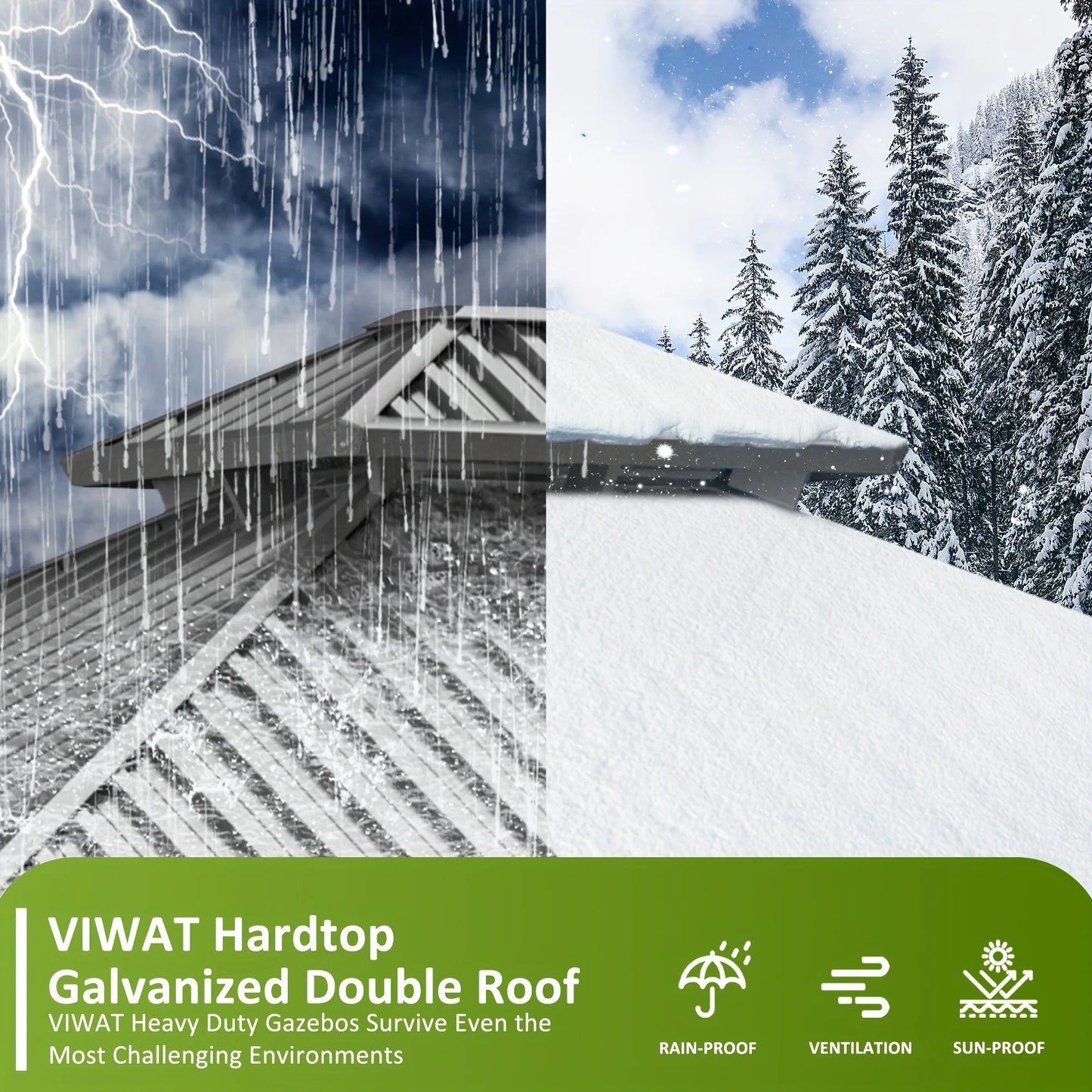 Polar 10x12 Ft Hardtop Gazebo Aluminum Frame With Steel Roof