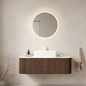 24" Solid Wood Floating Vanity With Sink Modern Cabinet