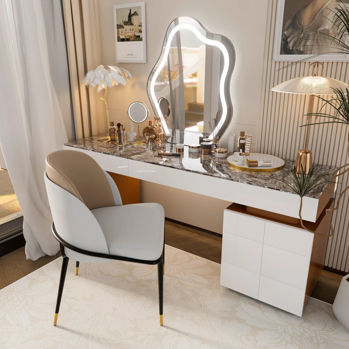 Luvodi Luxury Dining Chairs Set Of Two Microfiber Leather