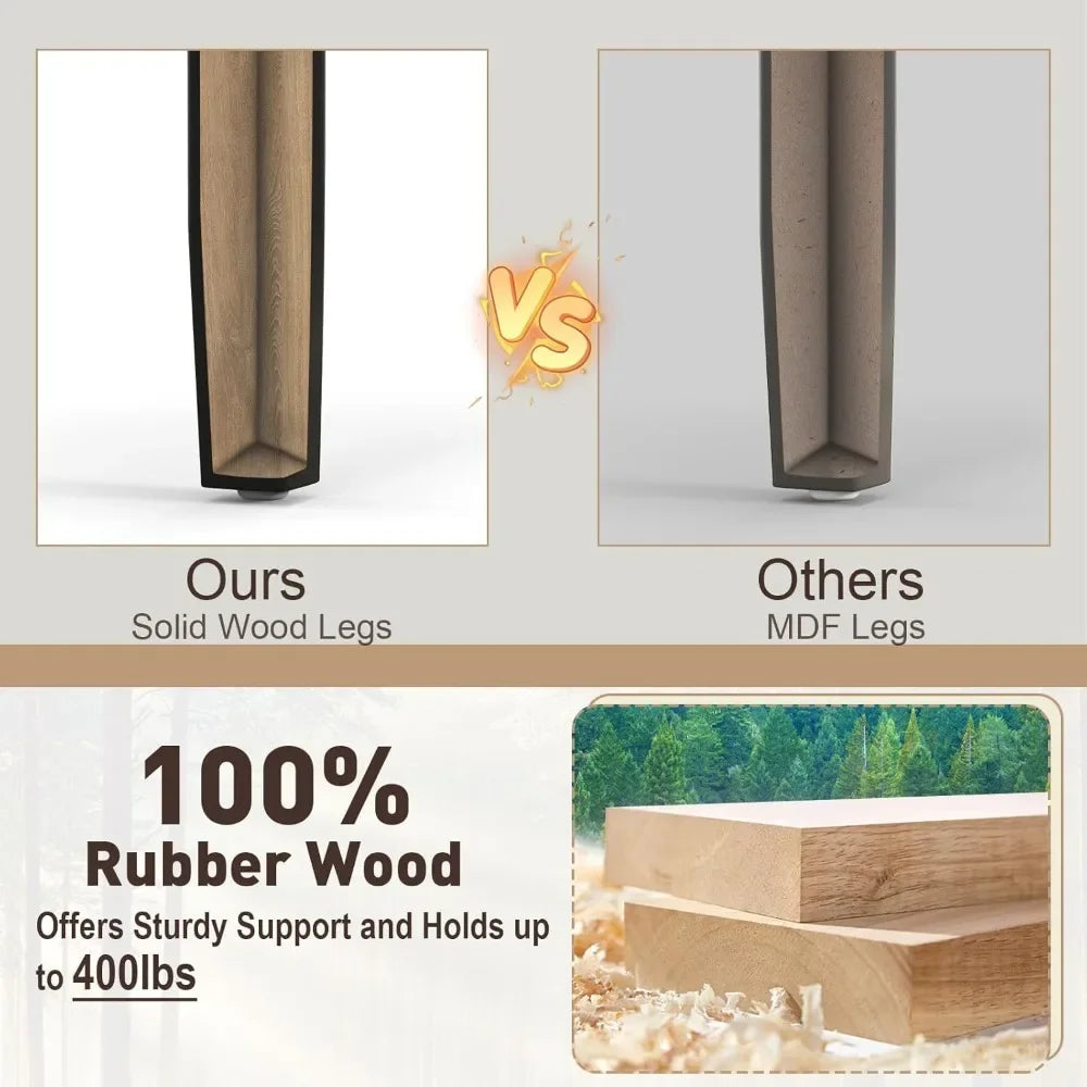 Wood Dining Chairs Set Of 4 With Rubber Wood Legs Non Slip