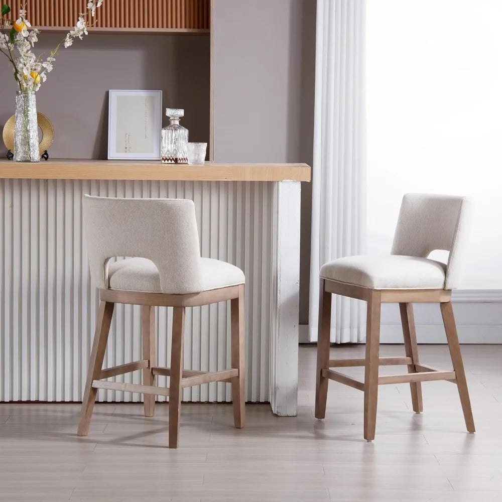 Counter Height Bar Stools, Set of 2, Upholstered
