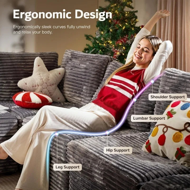 Modular Cloud Couch With Reversible Chaise Sleeper Sofa