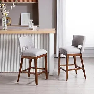 Counter Height Bar Stools, Set of 2, Upholstered