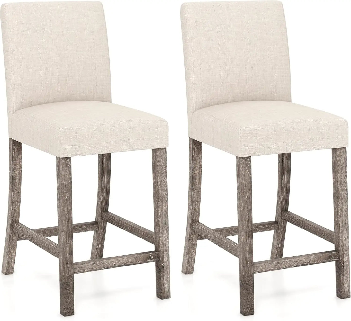 Counter Height Bar Stools Set Of 2 With Back And Footrest
