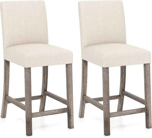 Counter Height Bar Stools Set Of 2 With Back And Footrest