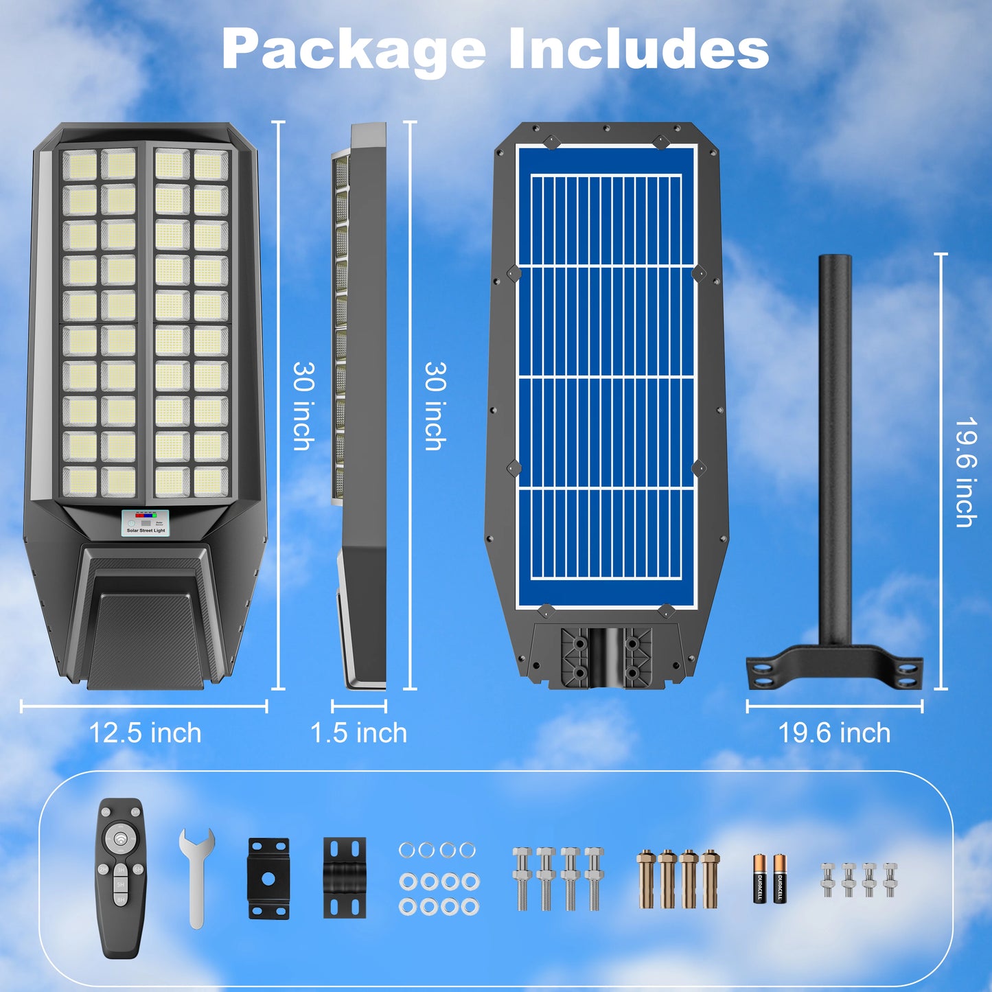Outdoor Solar LED Light 8000W Garden Street Lamp With Motion