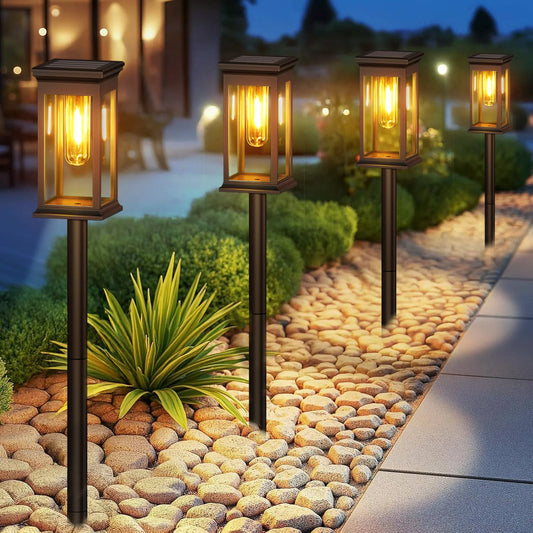 Upgraded Solar Lights 2700K Warm White for Yard Walkway
