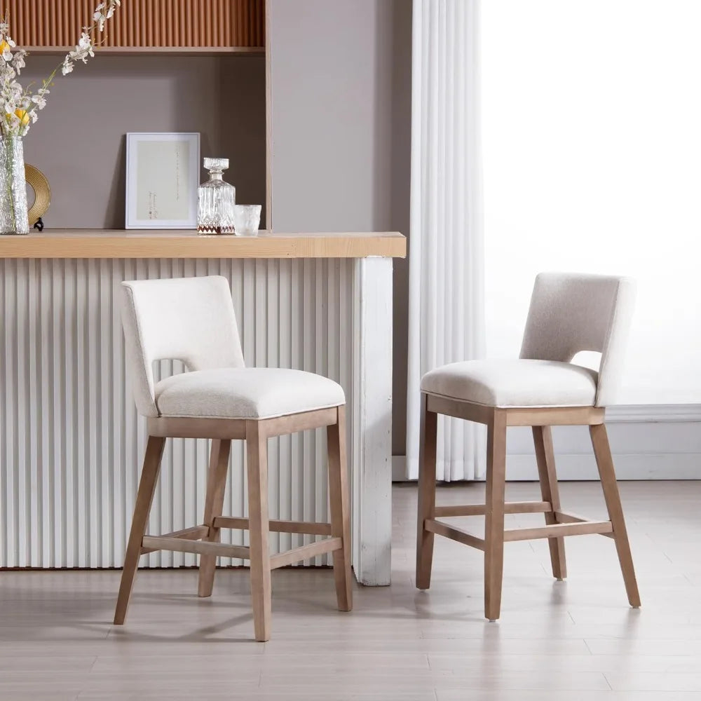 Counter Height Bar Stools, Set of 2, Upholstered