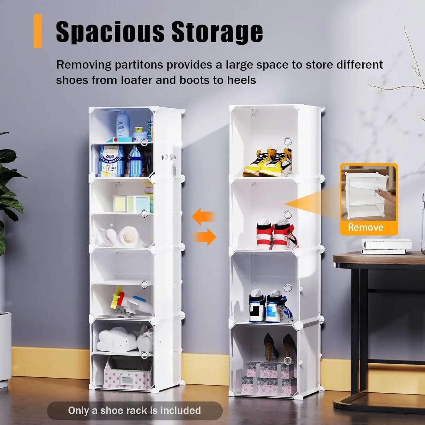 96 Pair Shoe Rack Organizer 12 Tier With Door White