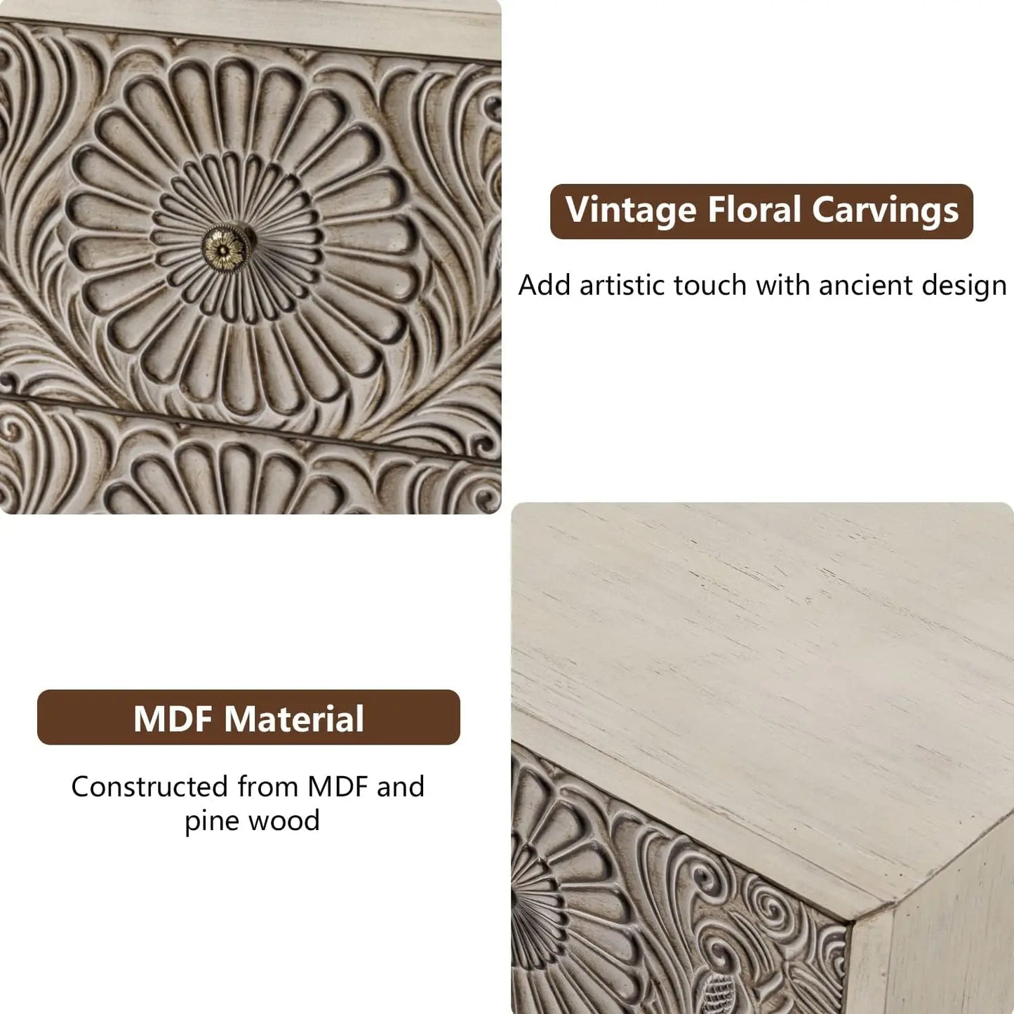 Vintage Ming And Qing Nightstand with Drawer, Bedside Table