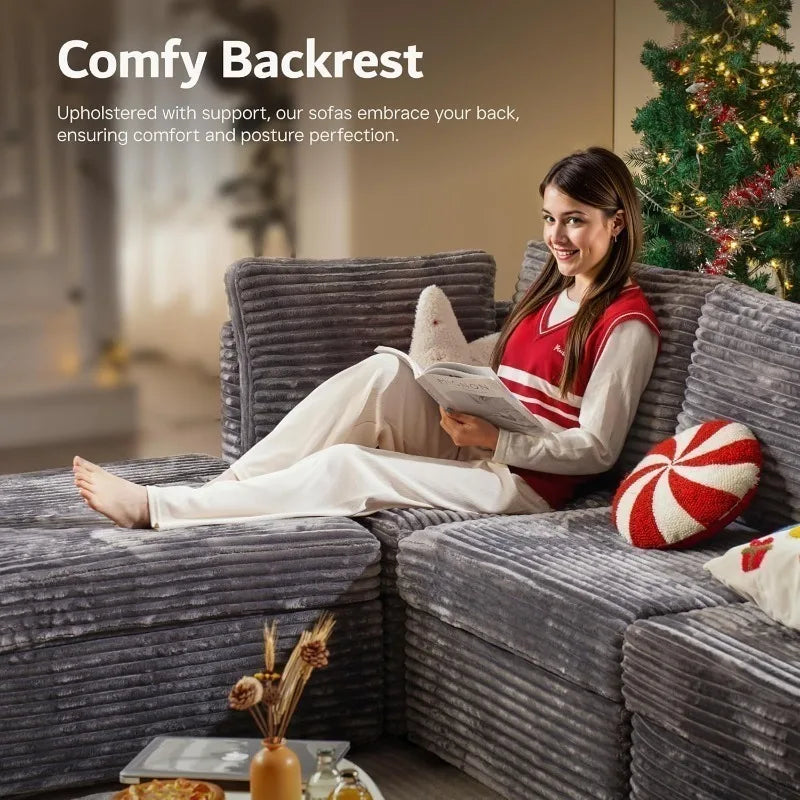 Modular Cloud Couch With Reversible Chaise Sleeper Sofa