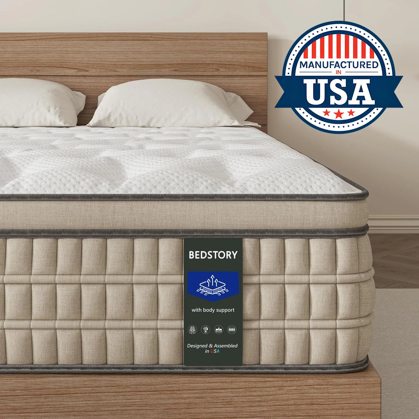 BedStory 12" Hybrid Gel Memory Foam Mattress, Full/Queen/King