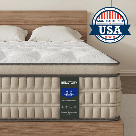 BedStory 12" Hybrid Gel Memory Foam Mattress, Full/Queen/King