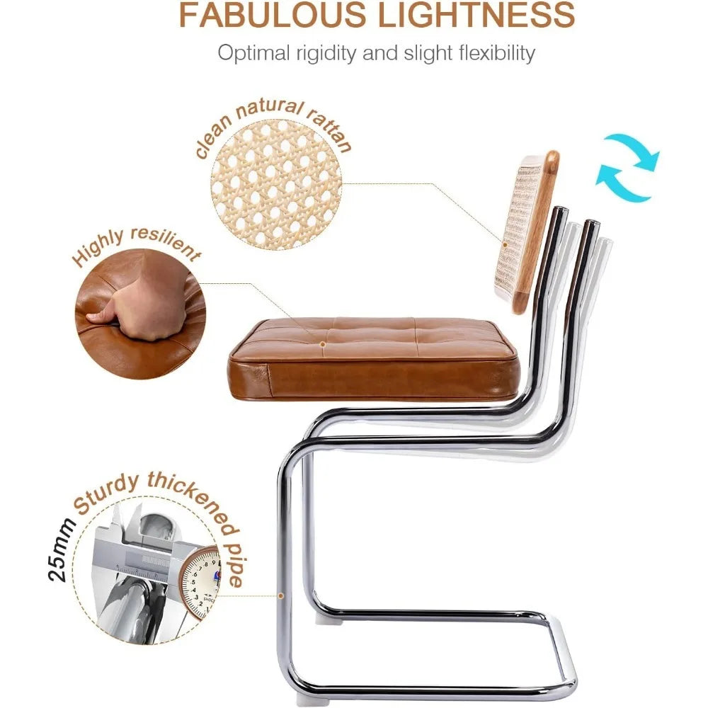 Natural Rattan Dining Chairs Four With Solid Wood Back