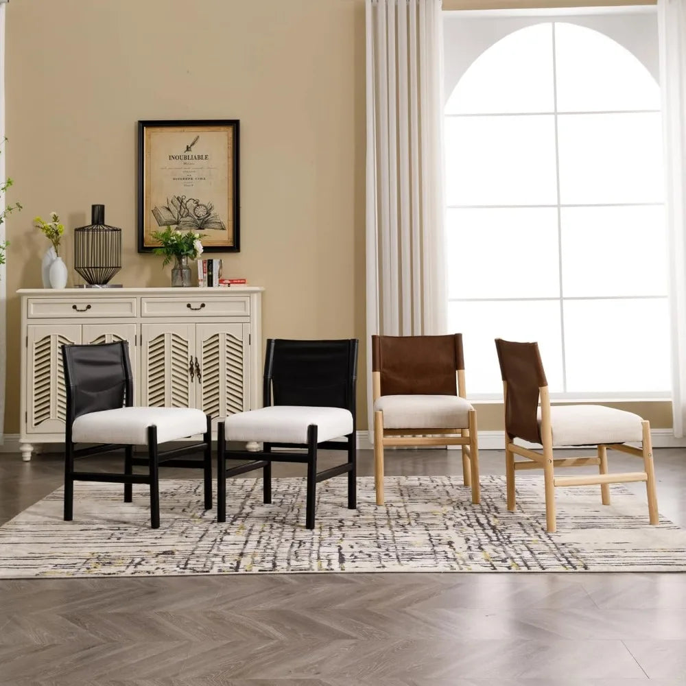 Modern Farmhouse Dining Chairs Set Of 6 Upholstered Leather