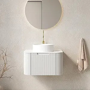 24" Solid Wood Floating Vanity With Sink Modern Cabinet