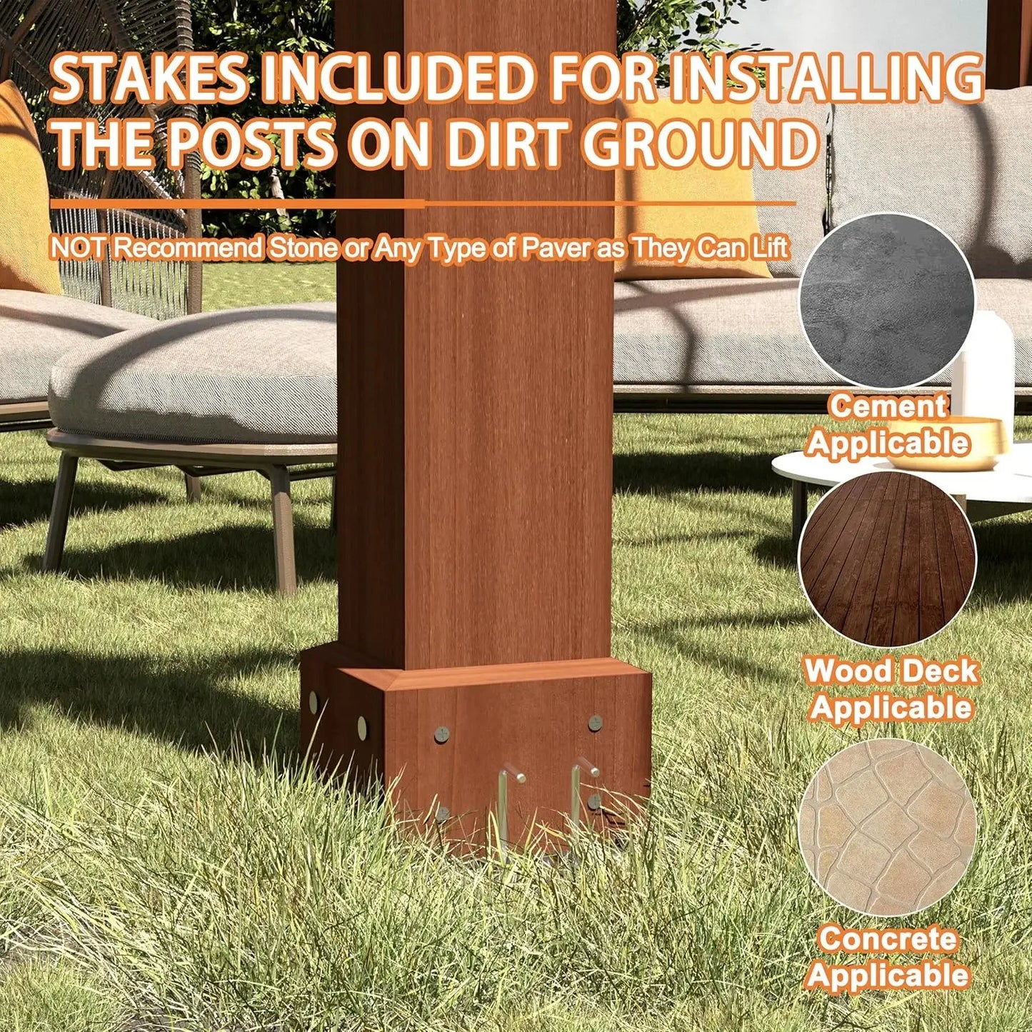 Cedar Wood Pergola 12x16 Ft Flat Roof Gazebo Outdoor Shelter