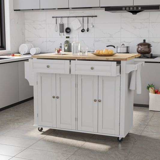 Rolling Kitchen Island With Drop Leaf And Locking Wheels
