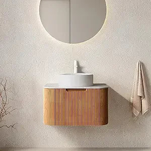 24" Solid Wood Floating Vanity With Sink Modern Cabinet