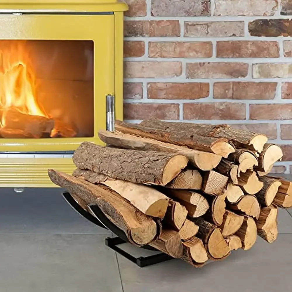 Curved Firewood Holder Rack 22 Inch Indoor Outdoor Storage