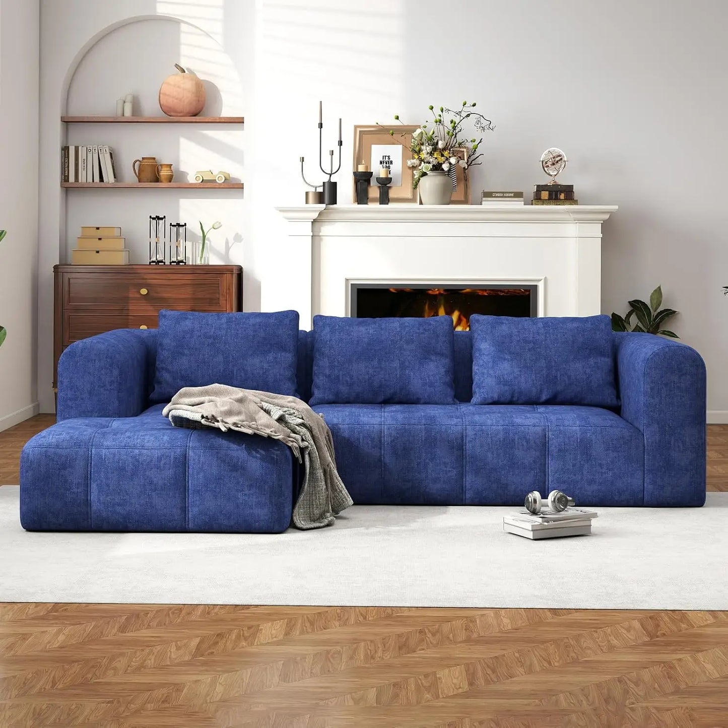 101" L-Shape Modular Sectional Sofa, Cloud Deep Seat