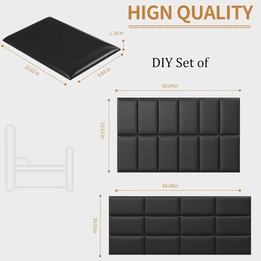 Self-Adhesive 3D Upholstered Wall Panels Full Queen King Set