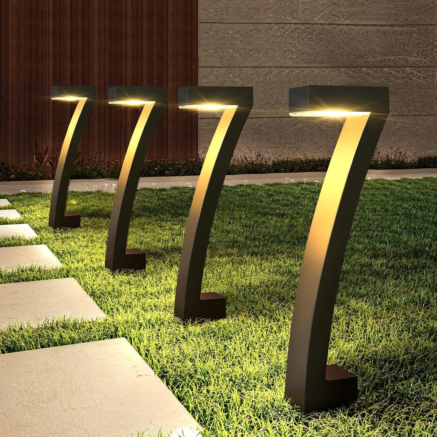 6 Pack Solar Pathway Lights Outdoor Garden Yard Auto On Off