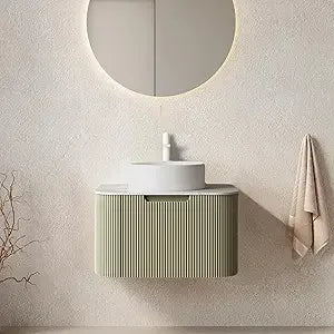 24" Solid Wood Floating Vanity With Sink Modern Cabinet