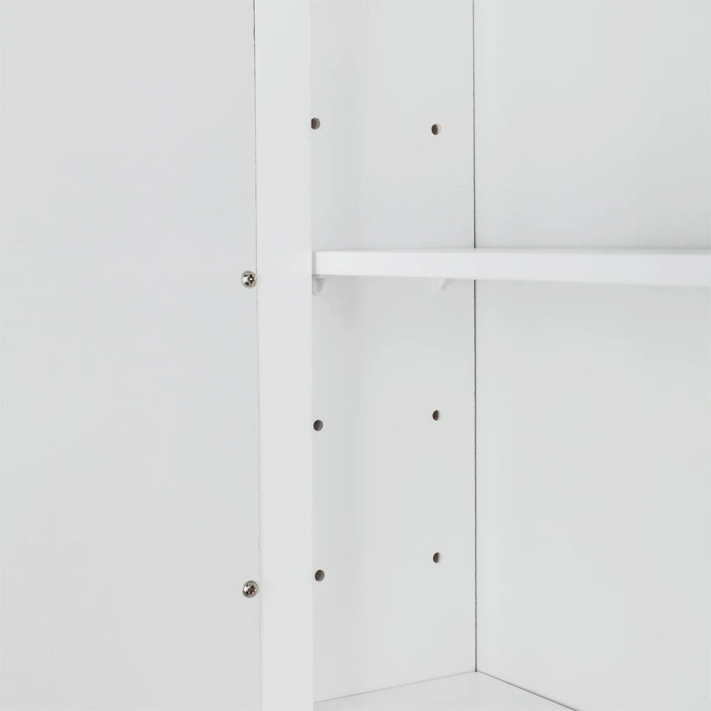 Single Door Mirror Indoor Bathroom Wall Mounted Cabinet Shelf White