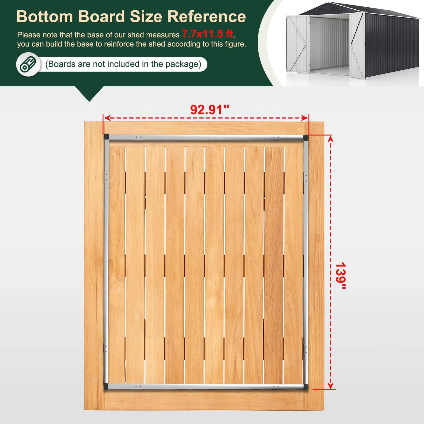 Polar Aurora 8x12 Outdoor Storage Shed With Upgraded Frame