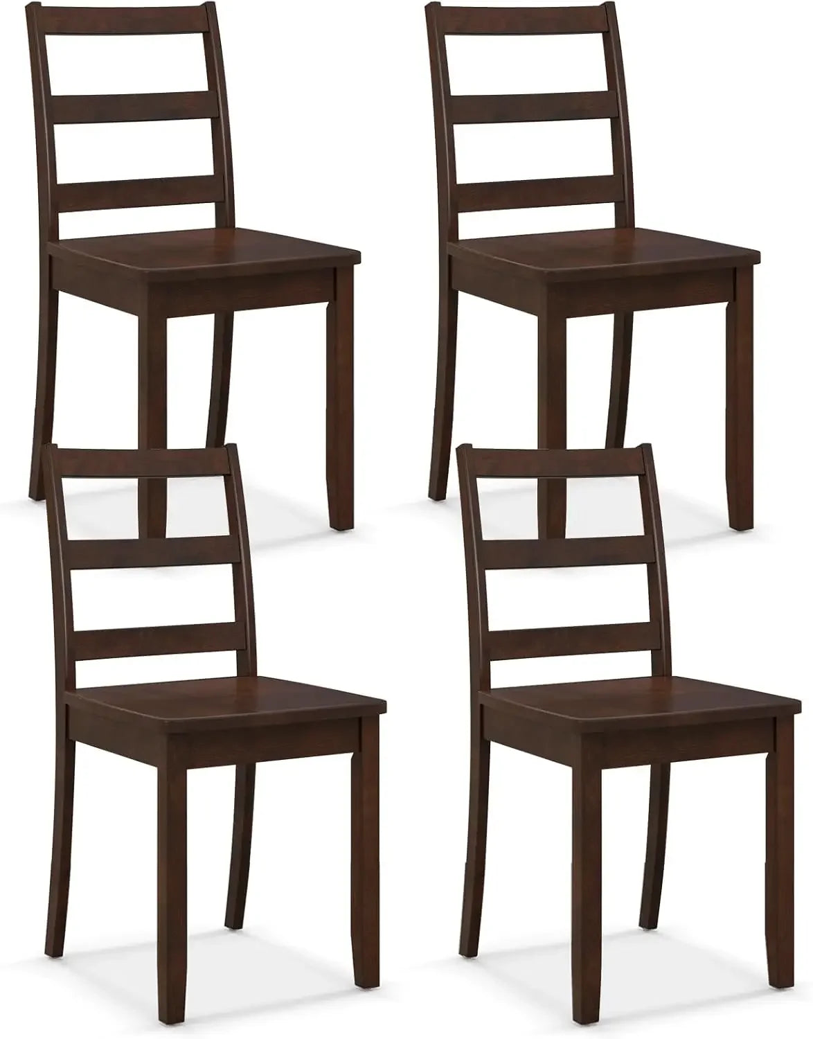Wood Dining Chairs Set Of 4 With Rubber Wood Legs Non Slip