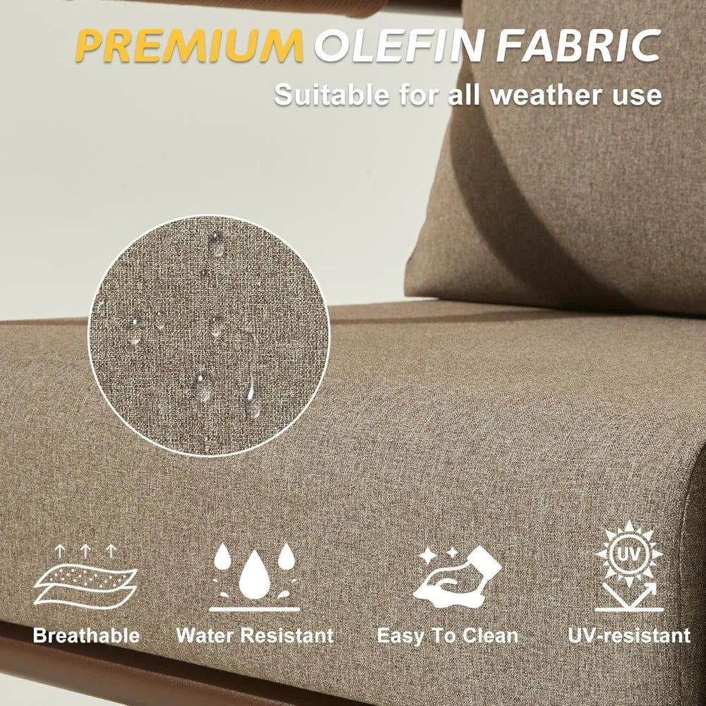 MBY Outdoor Aluminum Patio Set Weatherresistant Four Seat Conversation Furniture