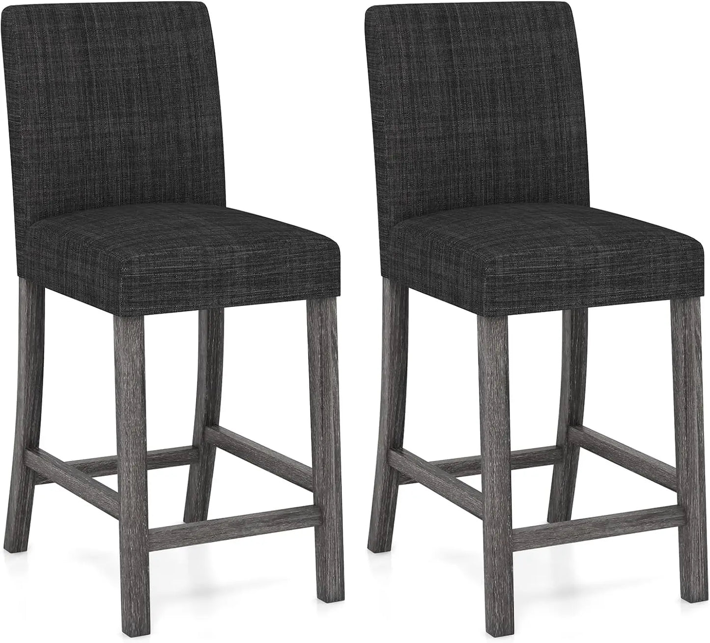 Counter Height Bar Stools Set Of 2 With Back And Footrest