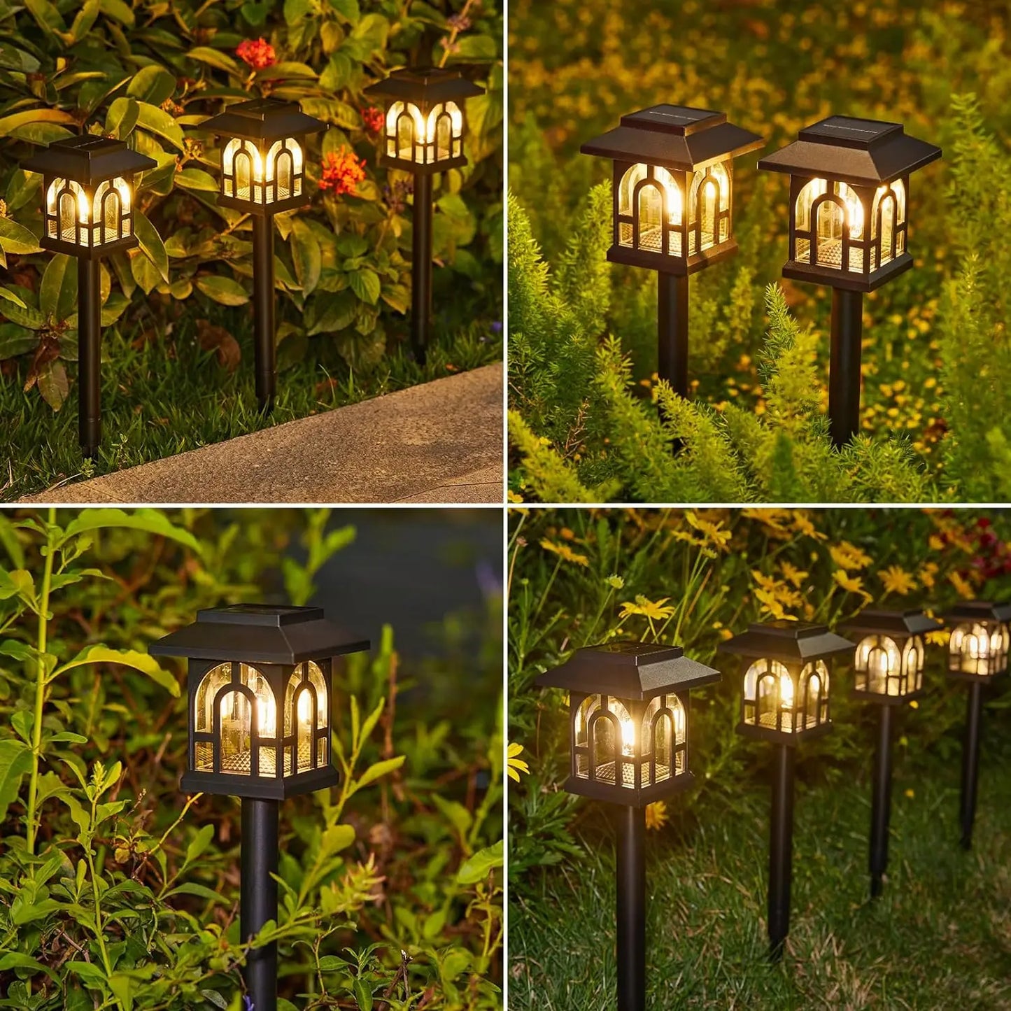6 or 10 Pack Solar Pathway Lights Outdoor, Solar Landscape Path Yard Lights, Auto On/Off , for Outside Yard Lawn Patio Walkway