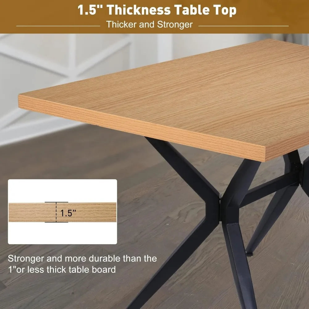 48" X 30" Engineered Wood Top Dining Table With Metal Legs