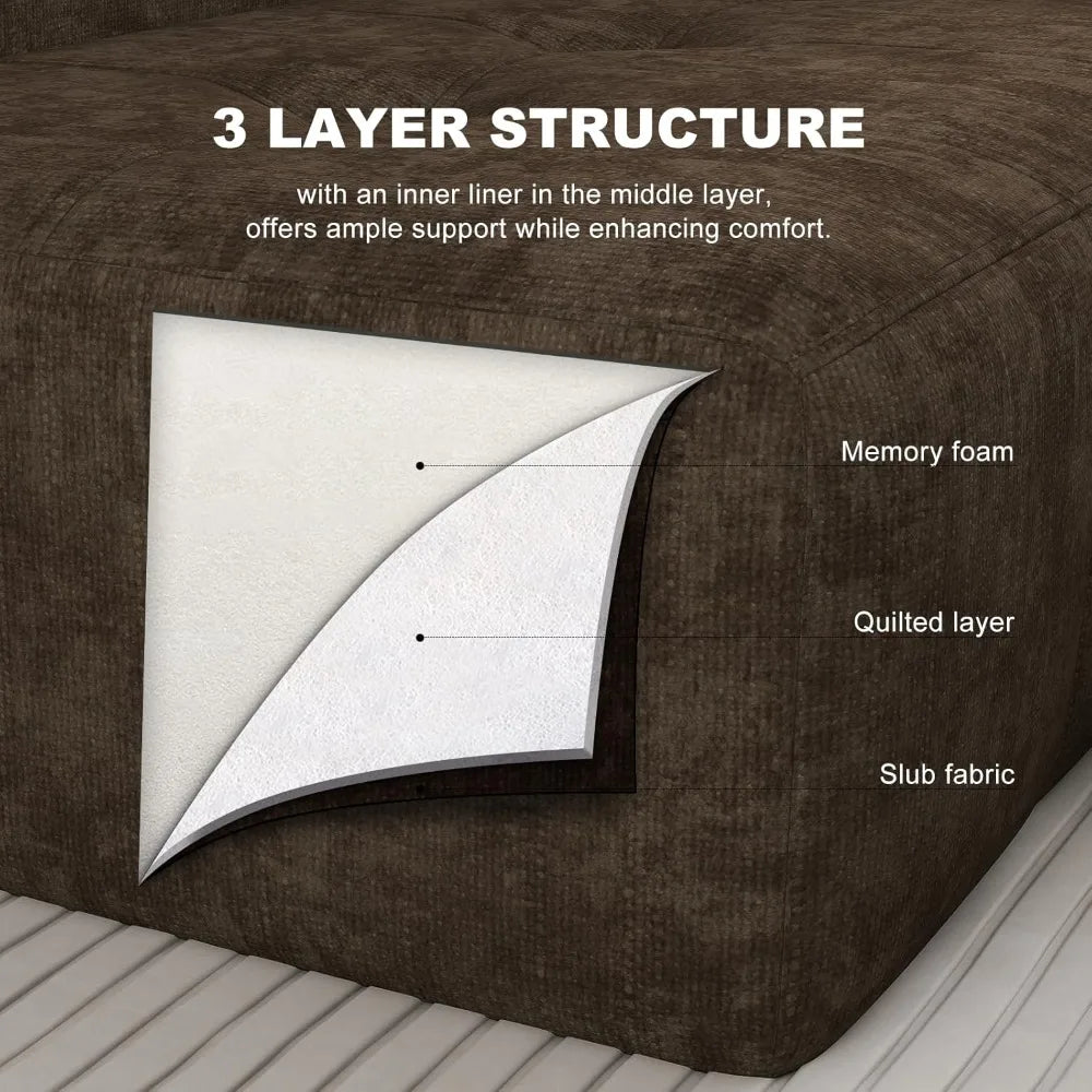 101" L-Shape Modular Sectional Sofa, Cloud Deep Seat